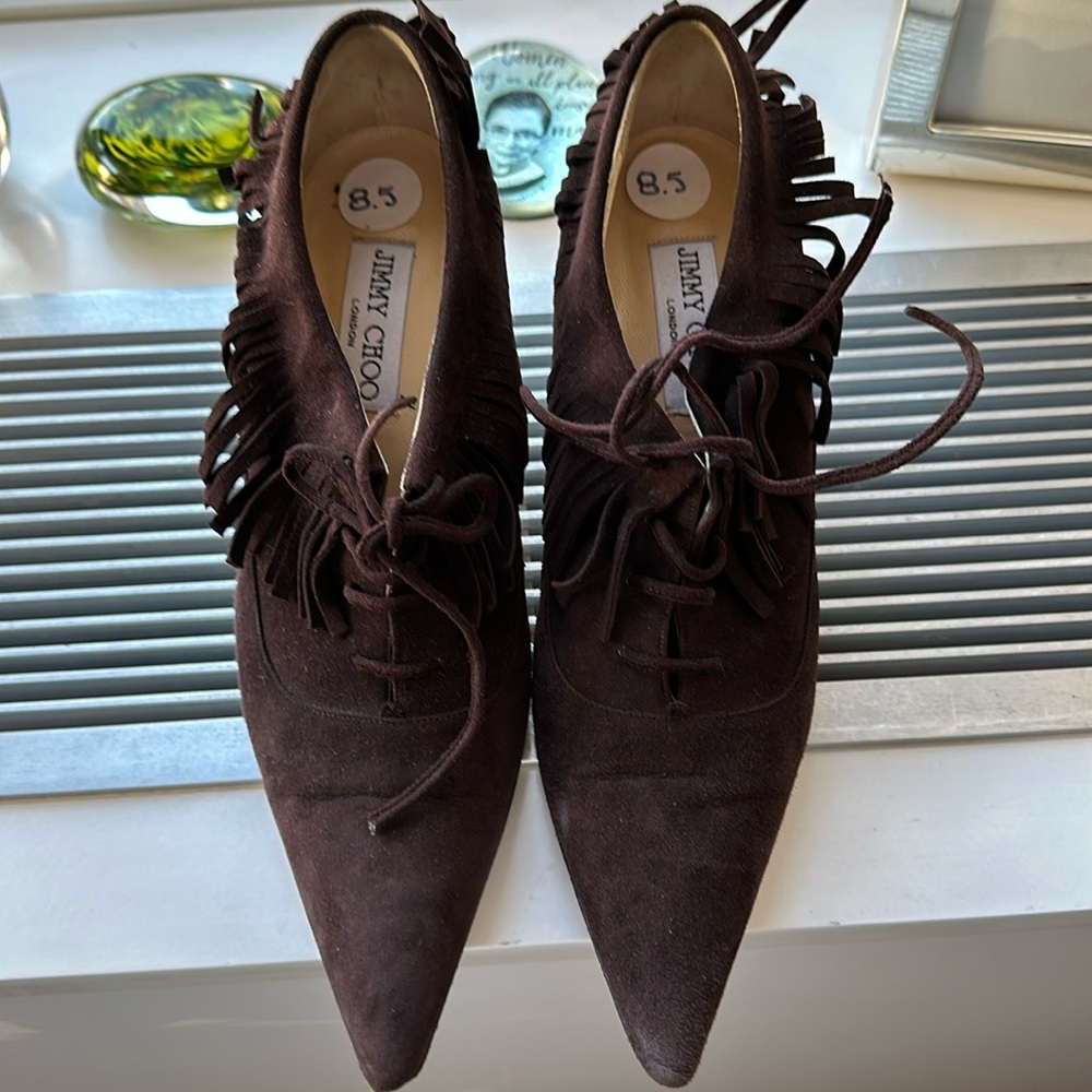 Jimmy Choo brown suede heels